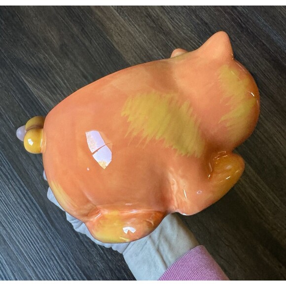 Vintage Mug Carnation Coffee Mate Orange Cheshire Cat Large Collectible Cup - Picture 3 of 7